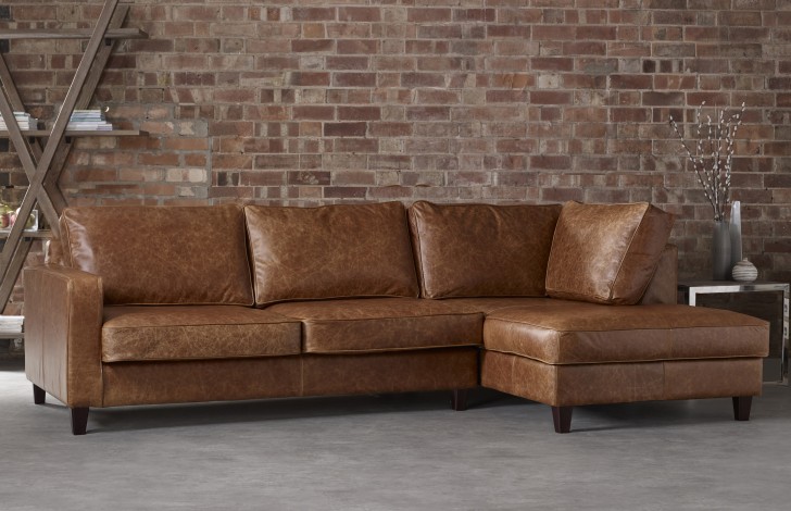 Drake Leather Chaise Sofa Right Hand Facing