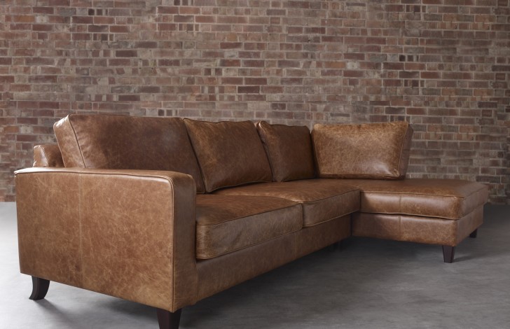 Drake Leather Chaise Sofa Right Hand Facing