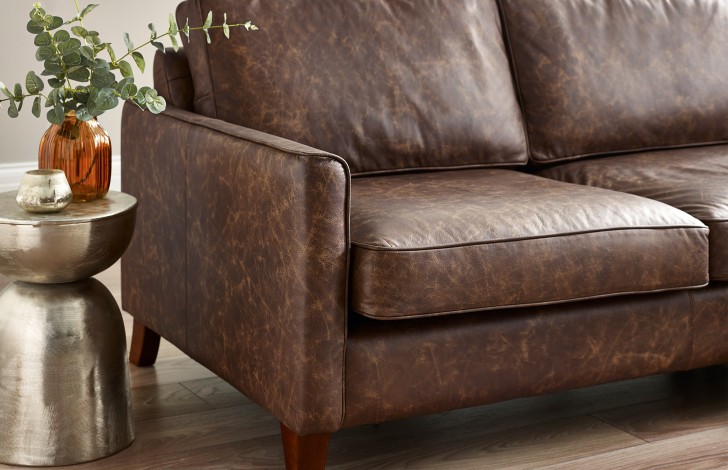 Columbus Leather Corner Sofa