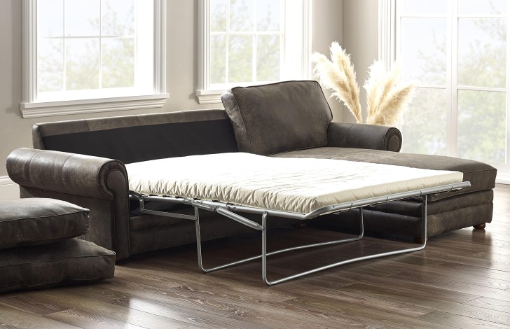 Portland Leather Chaise Storage Sofa Bed Right Hand Facing