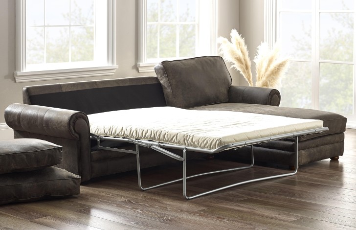 Portland Leather Chaise Storage Sofa Bed