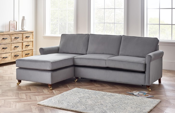 Salisbury fabric chaise sofabed left hand facing