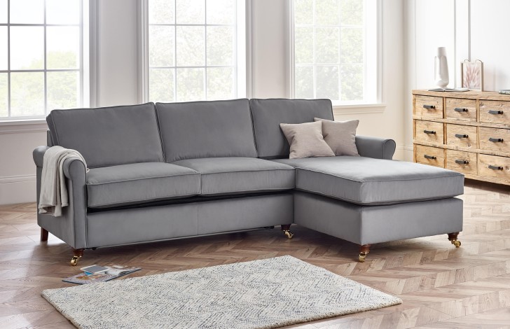 Salisbury fabric chaise sofabed right hand facing