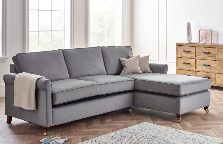 Salisbury fabric chaise sofabed right hand facing