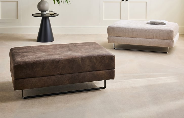 Wellington Leather Footstool