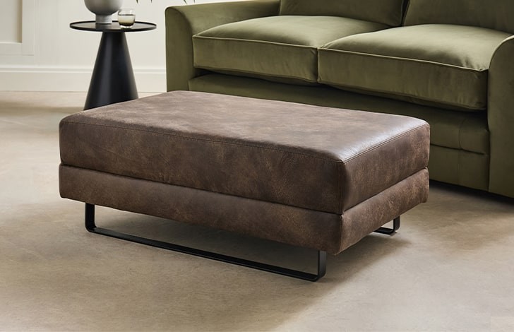Wellington Leather Footstool