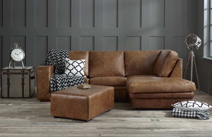 Abbey Leather Chaise Sofa Bed