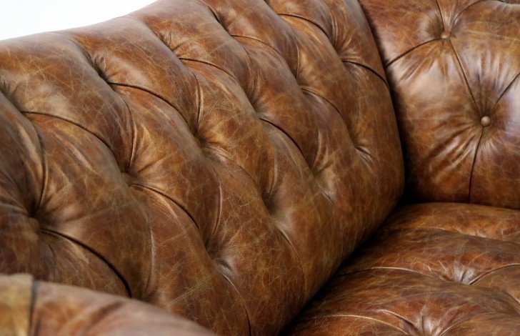 Lyme Vintage Tan Leather Sofa