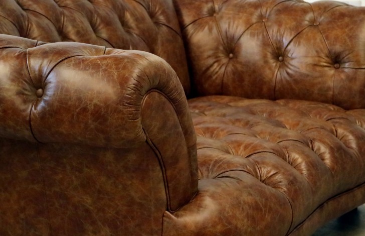 Lyme Vintage Tan Leather Sofa