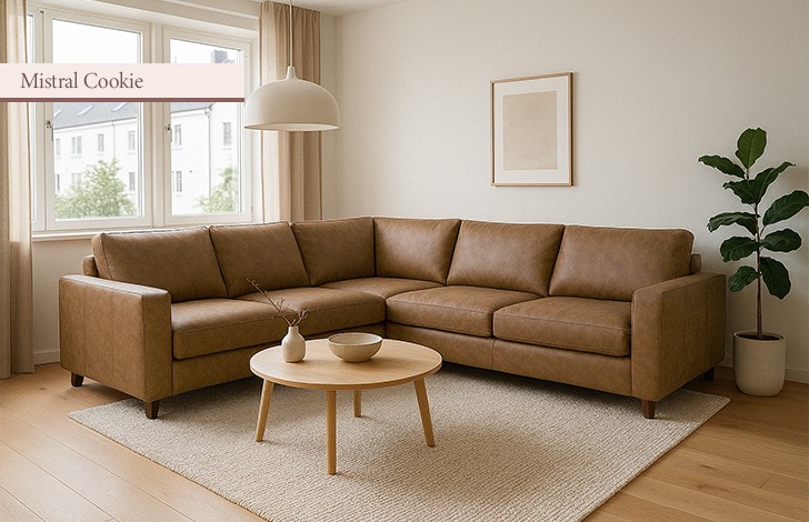 Drake Black Leather Corner Sofa