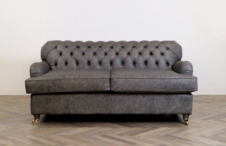 Harris Light Grey Leather Sofa