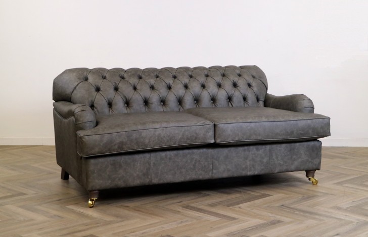 Harris Light Grey Leather Sofa