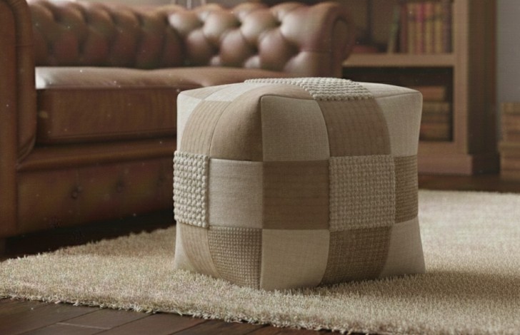 Fabric Patchwork Cube Beanbag - 54 Panel