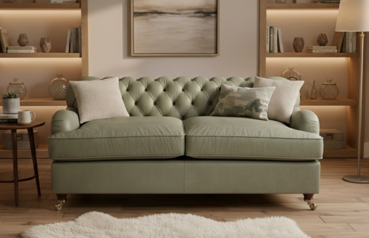 Harris Light Grey Leather Sofa