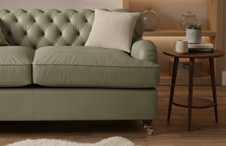Harris Light Grey Leather Sofa