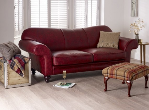 St David Curved Back Leather Sofa