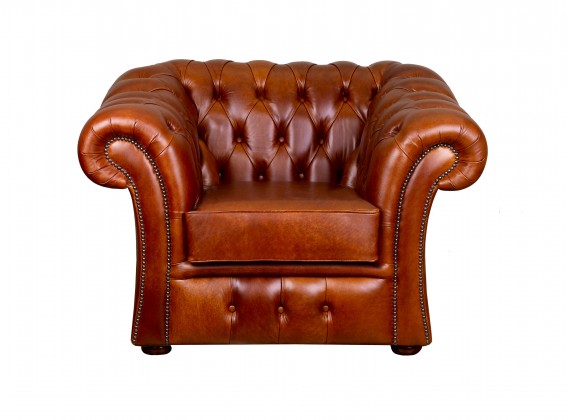 Pemberton Brown Leather Chesterfield Chair