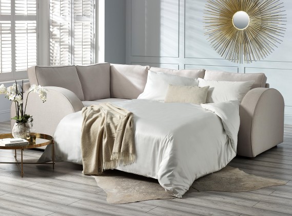 Art Deco Fabric Corner Sofa Bed