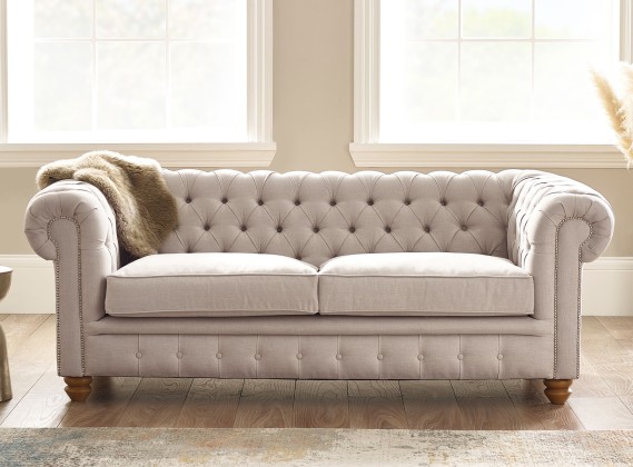 Chesterfield style fabric chair sale