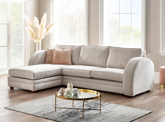 Art Deco fabric corner storage chaise sofa