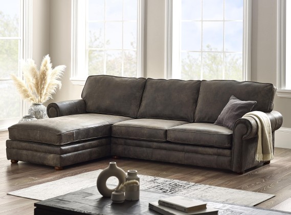 Portland Leather Corner Storage Chaise