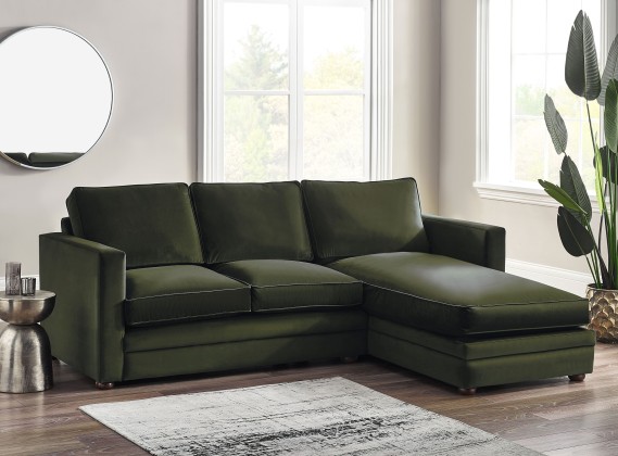 Heather fabric corner storage chaise sofa