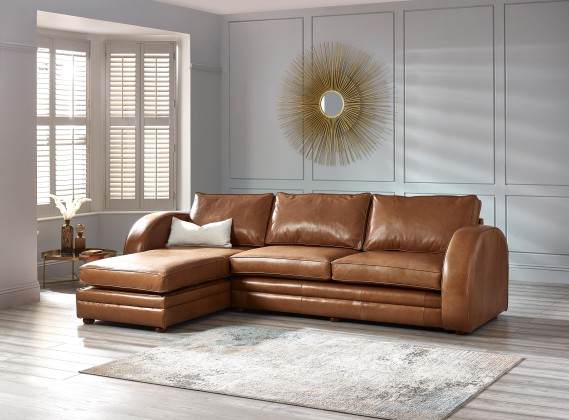 Art Deco Leather Corner Storage Chaise