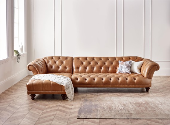 Lyme Chesterfield Left Hand Facing Chaise Sofa