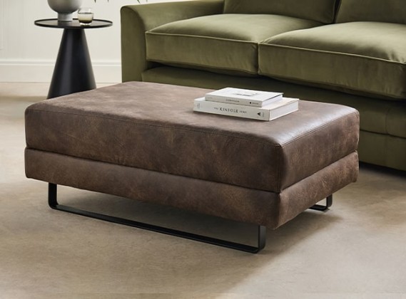 Wellington Leather Footstool