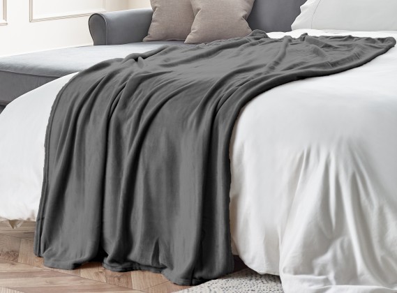 Charcoal Fleece Throw