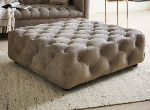 Lyme Deep Buttoned Footstool