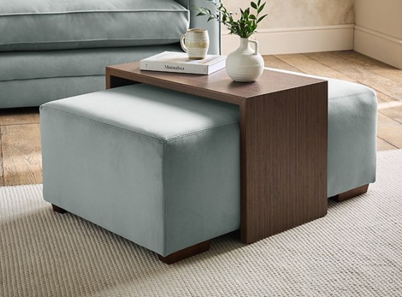 Mocha Large Footstool With Table