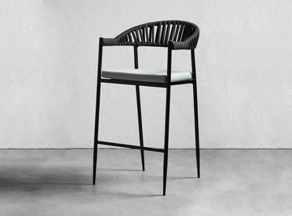 Trieste Rope Stool - Grey