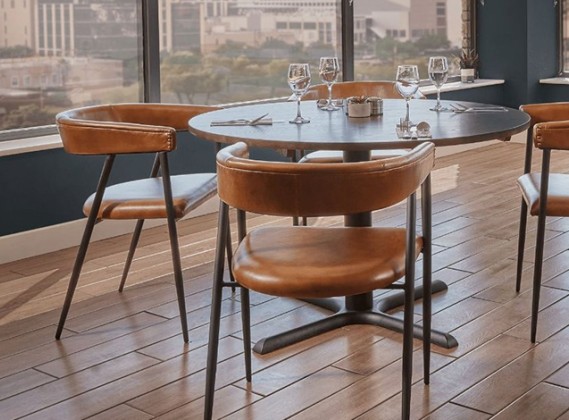 Manhattan Leather Dining Chair - Bruciato