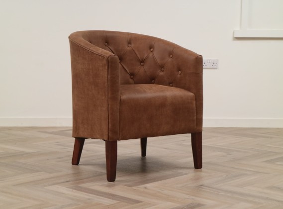 Padstow Leather Tub Chair