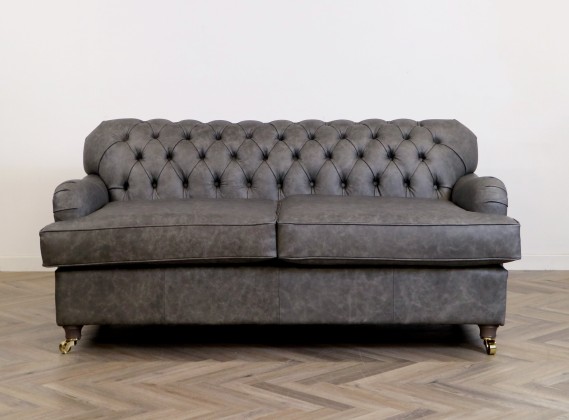 Harris Light Grey Leather Sofa