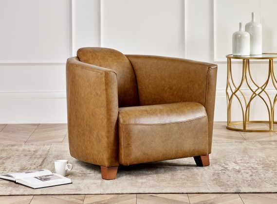 Hudson Leather Tub Chair