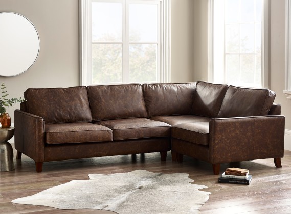 Columbus Leather Corner Sofa