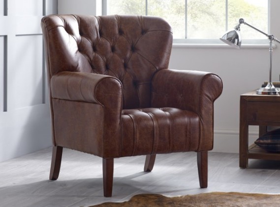 Oliver Leather Spoon Back Chair