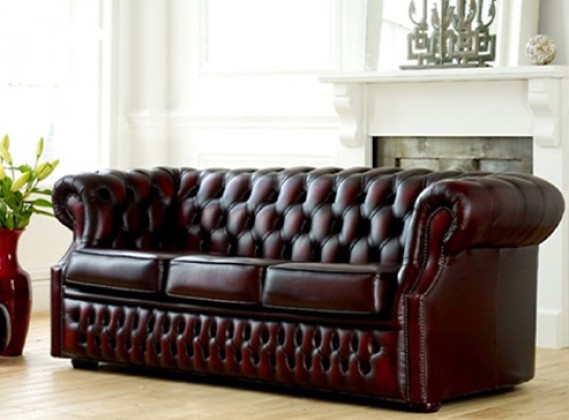 Dark green shop leather couch