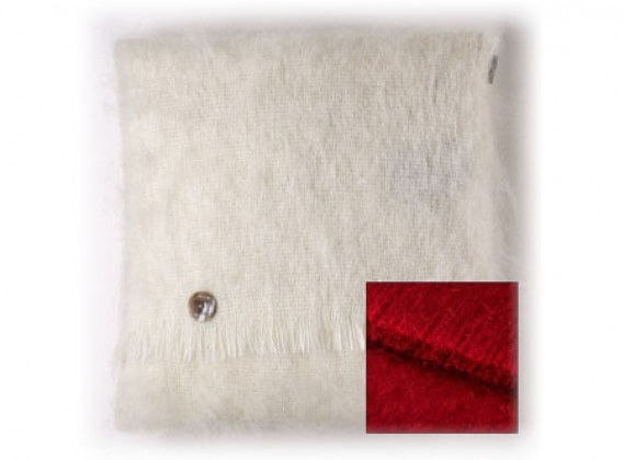 Mohair Cushion Lacquer Red