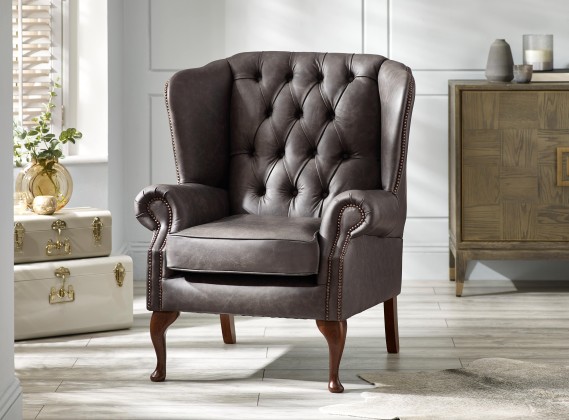 Flat Wing Buttoned Armchair