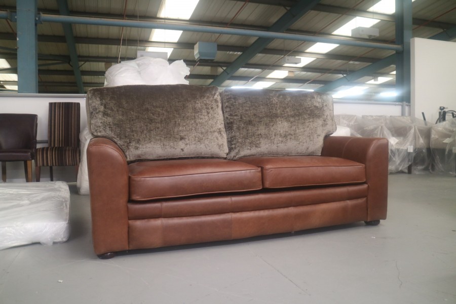 Seater Sofa Bed Leather Fabric Mix, Leather And Fabric Sofa Mix