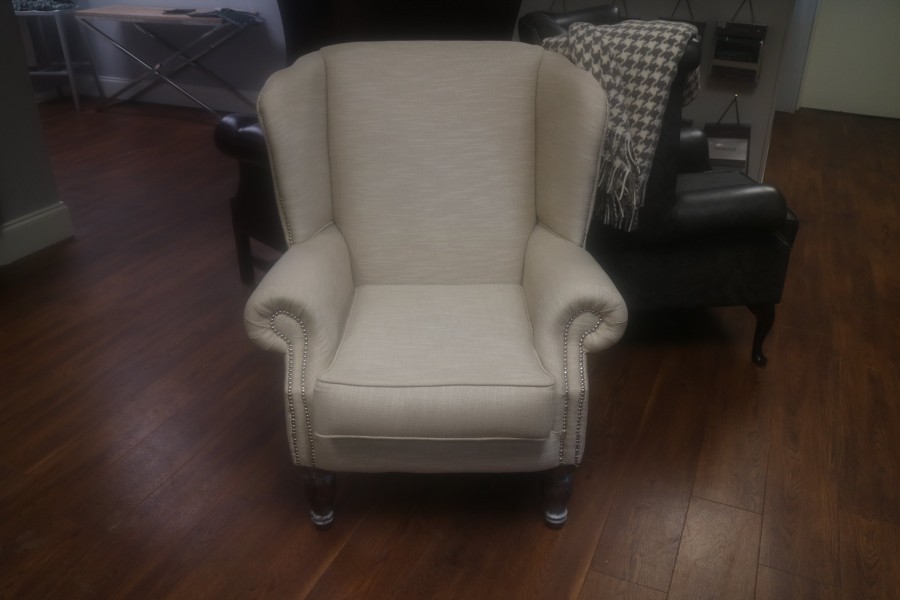 Douglas Fabric Wing Chair - Chair - Linen
