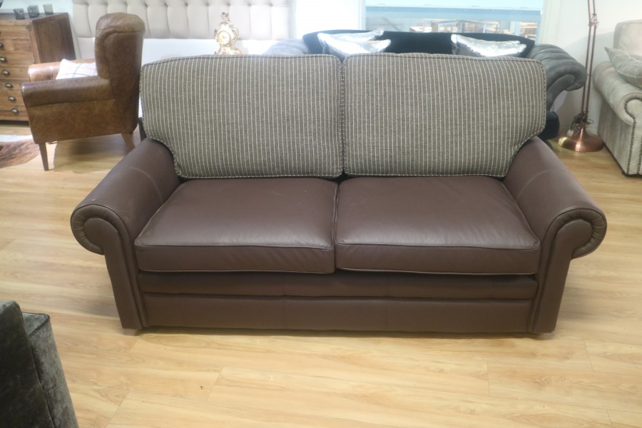 Portland Leather Sofa - 3 seater sofa bed - Leather Fabric Mix