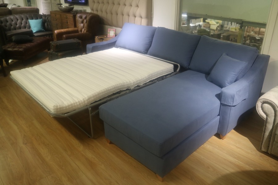 3str Sofa Bed x RHF Storage Chaise - Navy