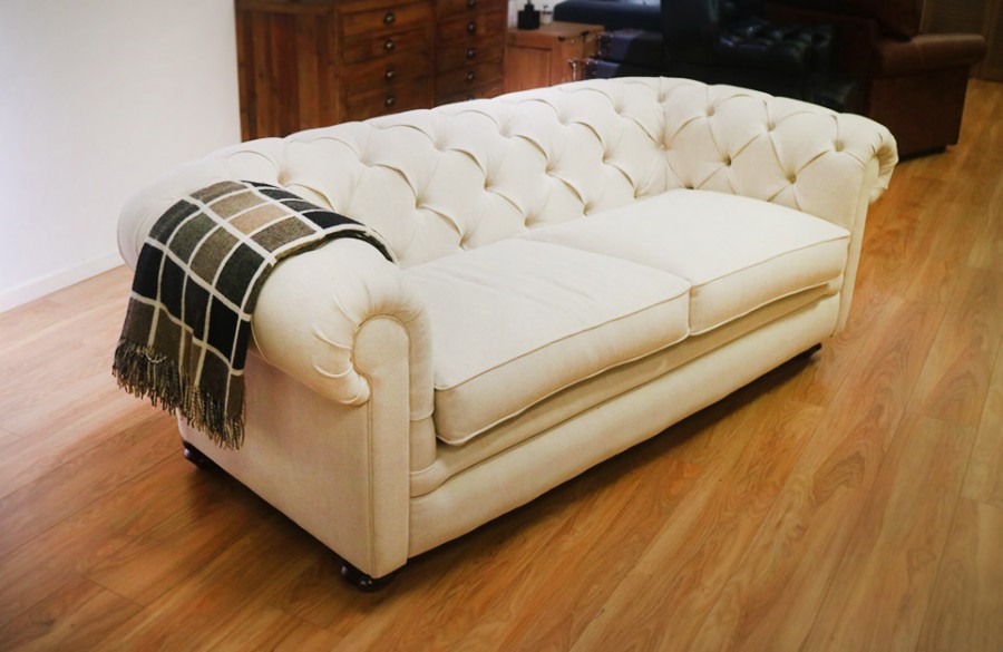 Ascot Fabric Chesterfield Sofa - 3 seater - Mistura 101