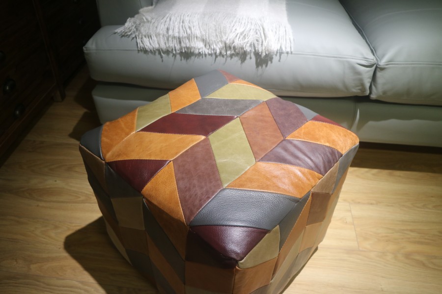 Patchwork Leather Stool