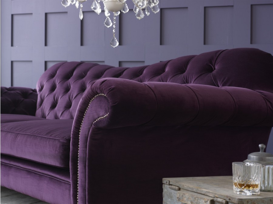 Crompton Vintage Fabric Sofa - 2.5 Seater - Mist