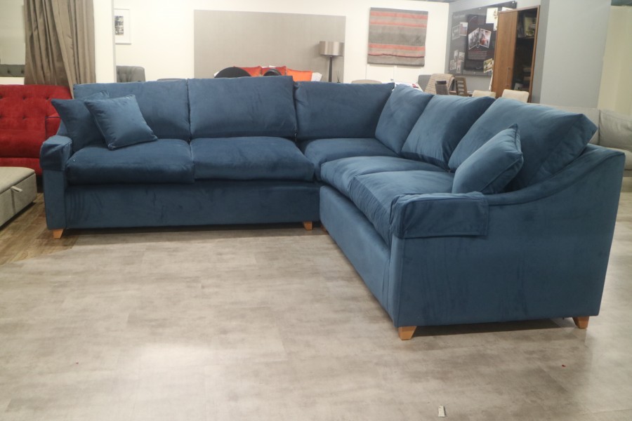 3 x 3 Corner Sofa - Warwick Plush Teal